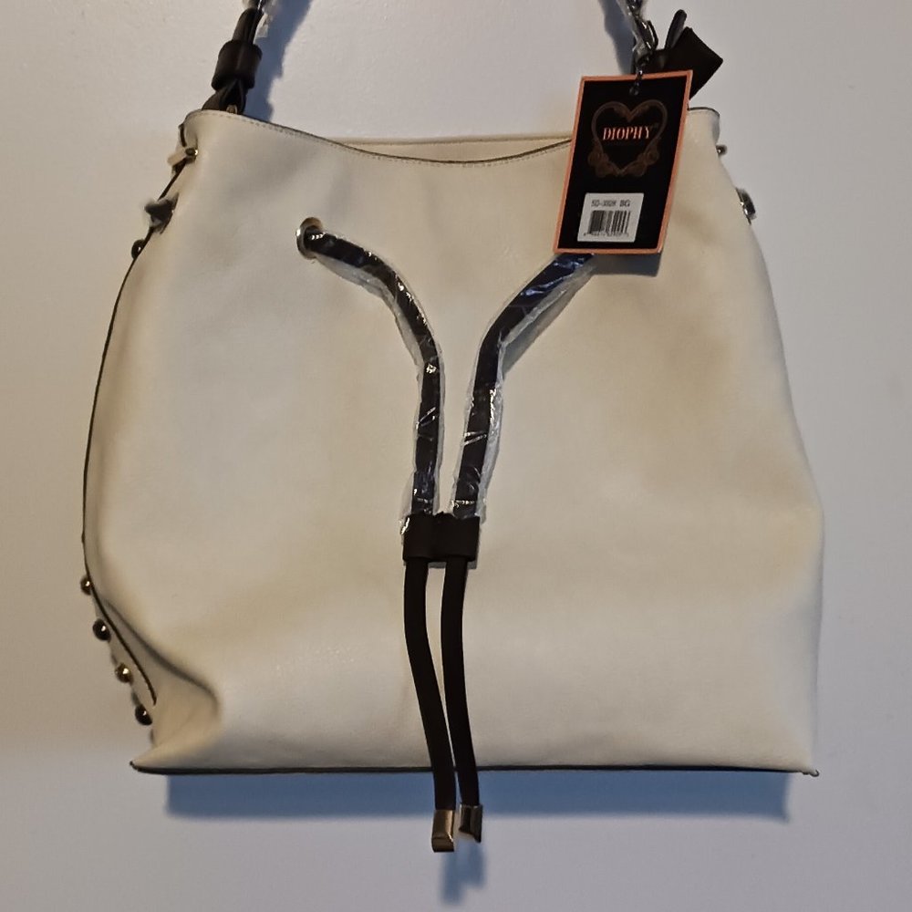 Diophy Faux Leather Beige Handbag